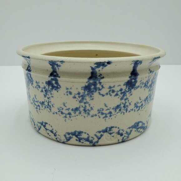 Westerwald Pottery Crock with Lid Spongeware Butter Pot Lidded Canister - Picture 8 of 8